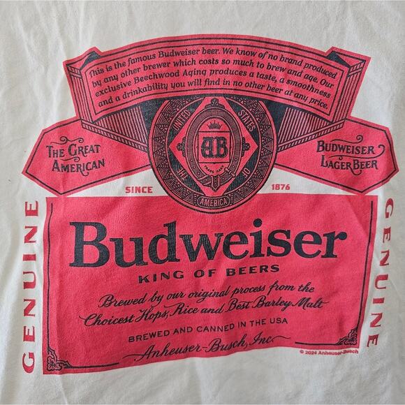 NWT Budweiser Label Tank in Vintage White - Picture 5 of 7
